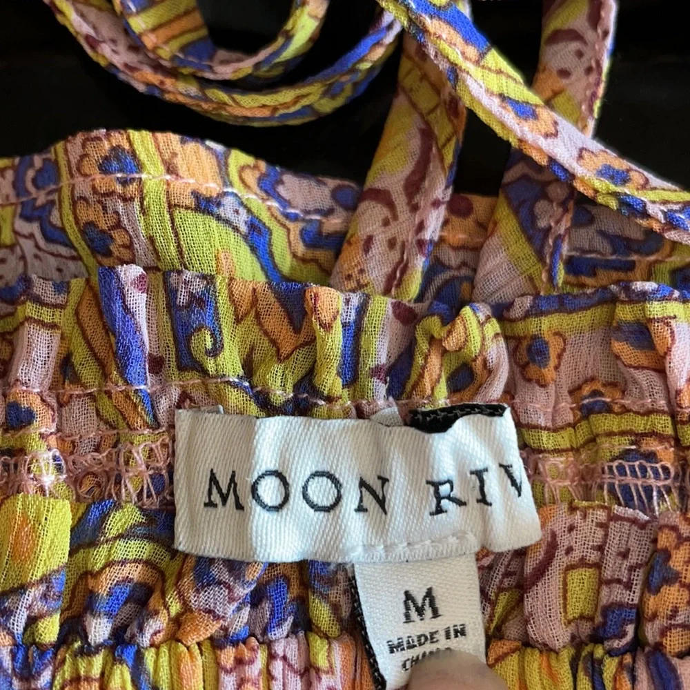 Moon river dress short size medium sheer long  sleeves